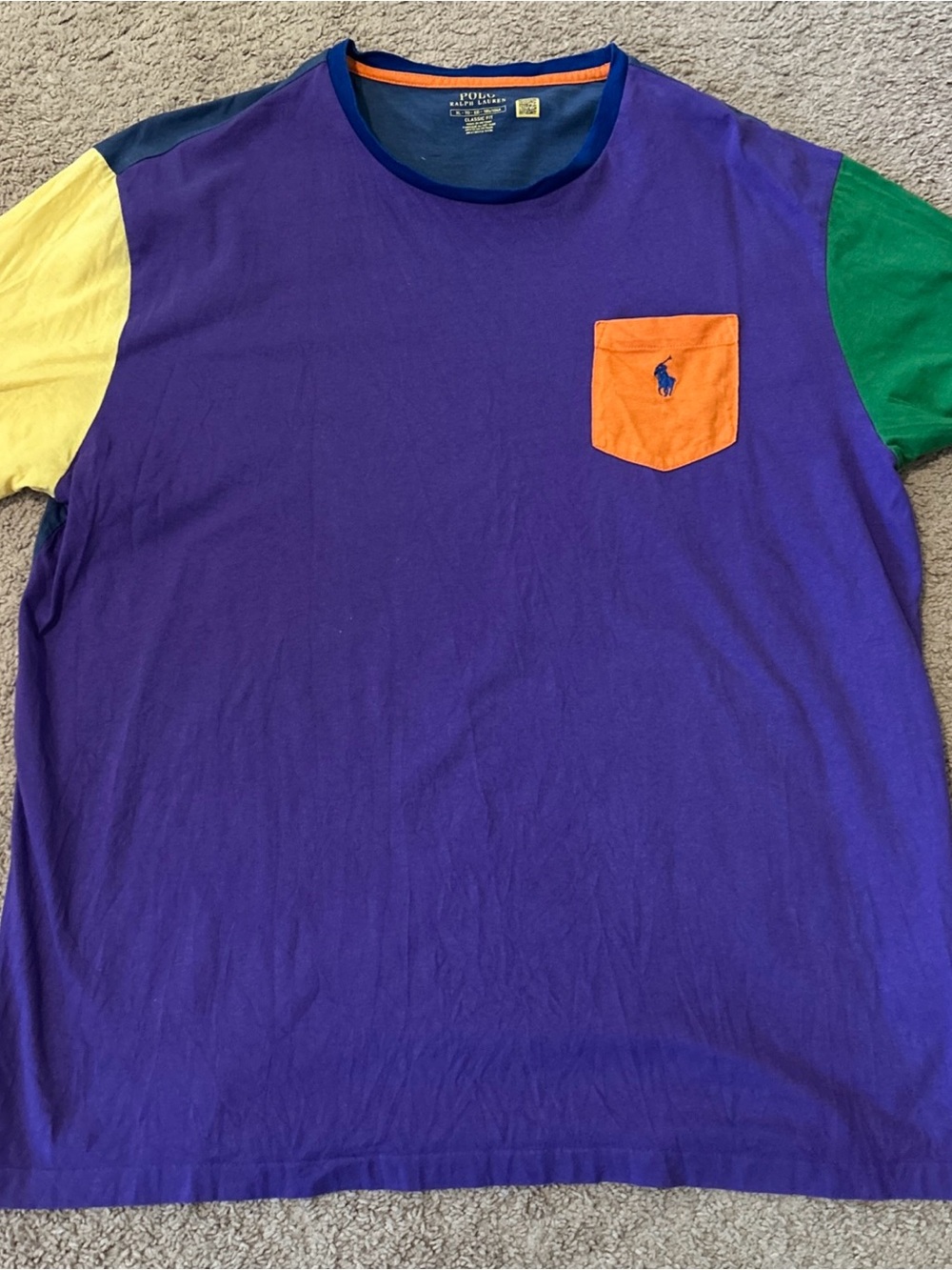 Polo Ralph Lauren Color Block Tee Classic Pocket Men's XL